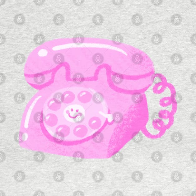 Pink Retro Telephone by weirdoinpink